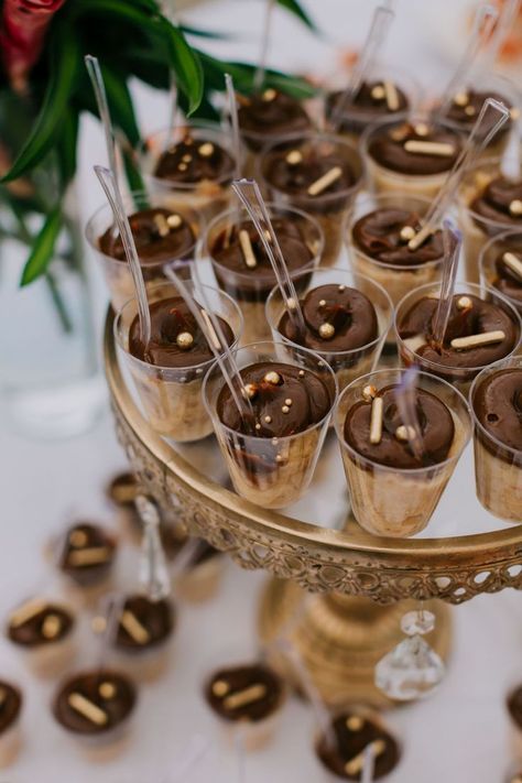 Wedding dessert station ideas - chocolate mousse Dessert Station Ideas, Wedding Dessert Station, Dessert Station Wedding, Dessert Shots, Mocha Mousse, Dessert Station, Wedding Display, Senior Project, Wedding Dessert