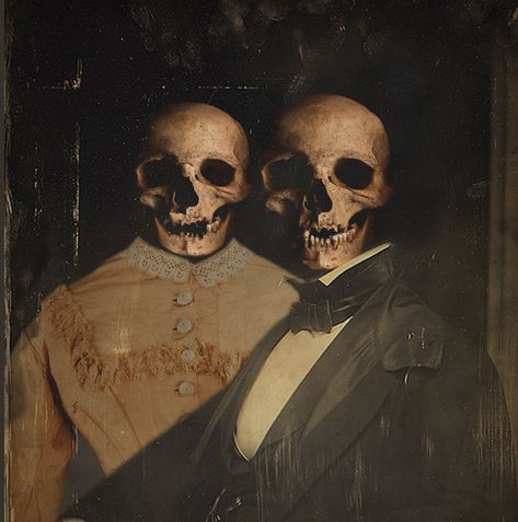 Skeleton Couple, Creepy Pictures, Scary Halloween Decorations, Scary Art, Halloween Printables, Scary Halloween, Vintage Halloween, Skeleton, Halloween Face Makeup