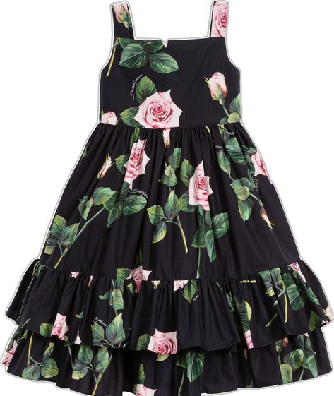 Kids Frocks Design Cotton, Frock Designs For Girl, Cotton Frocks For Kids, Frocks For Kids, Wear Black Dresses, Girls Cotton Dresses, Green Roses, Cotton Frocks, Kids Blouse Designs