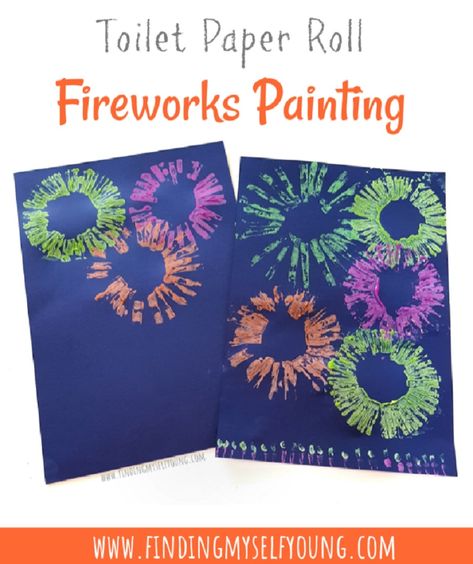 If you want to celebrate New Years with the kids, but don't want to go out and watch real fireworks, try creating some of these easy toilet paper roll fireworks. All you need is toilet paper rolls or cardboard tubes and some paint. Painting With Toilet Paper Rolls, Paper Roll Fireworks, Fireworks Painting, Simple Toilet, Tube Painting, Toilet Paper Roll Craft, Colored Toilets, Firework Painting, Fireworks Craft