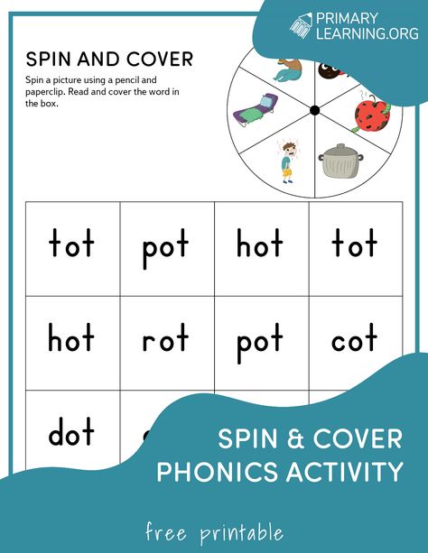 In this OT word family activity children spin a picture, read the word in the corresponding box and cover it. Reading words: hot, pot, dot, lot, tot, rot #kindergarten #kindergartenworksheets #phonics #reading https://primarylearning.org/worksheet/ot-word-family-activities/?utm_source=pinterest&utm_medium=social&utm_campaign=phonics&utm_term=kindergarten&utm_content=word_families_spin_cover It Word Family Activities, Phonics Word Families, Ae Words, Ab Word Family, Ab Word Family Worksheets, Teaching Short Vowel Sounds, Ick Word Family Worksheets, Word Family Activity, Word Families Printables