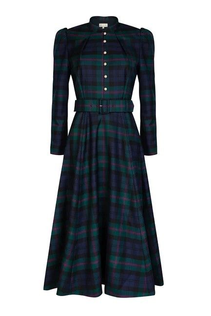 Beulah London, Cottage Wedding, Wool Crepe, Blue Tartan, Silk Shift Dress, Chiffon Midi Dress, Tartan Dress, Classic Wardrobe, English Cottage