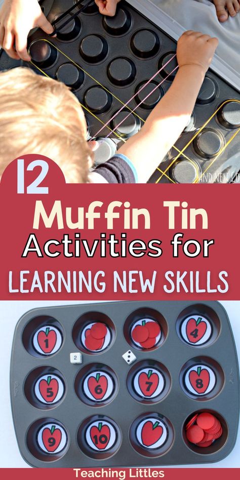 Muffin Tin Activities, Toddler Muffins, Nursery Rhymes Preschool, Toddler Math, Montessori Teaching, Easy Toddler Activities, Toddler Sensory, Learn New Skills, Cupcake Tins