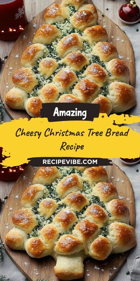 Looking for a festive centerpiece for your holiday table? This Cheesy Christmas Tree Bread Recipe adds a delightful touch to your Christmas dinner spread! It's perfect for sharing with family and friends. Don’t forget to save this recipe for your holiday planning! Bread Tree Christmas, Christmas Cheese Bread, Christmas Bread Appetizers, Cheesy Bread Christmas Tree, Shrimp Christmas Tree, Savory Christmas Recipes, Christmas Bread Ideas, Garlic Bread Christmas Tree, Desserts For Christmas Dinner