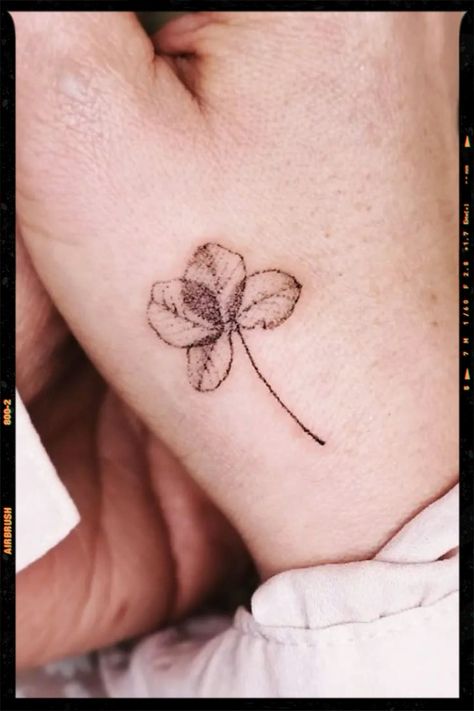 Cameo Tattoo, Flower Finger Tattoos, Leaf Clover Tattoo, Four Leaf Clover Tattoo, Lucky Tattoo, Clover Tattoo, Twin Tattoos, Clover Tattoos, Memorial Tattoo