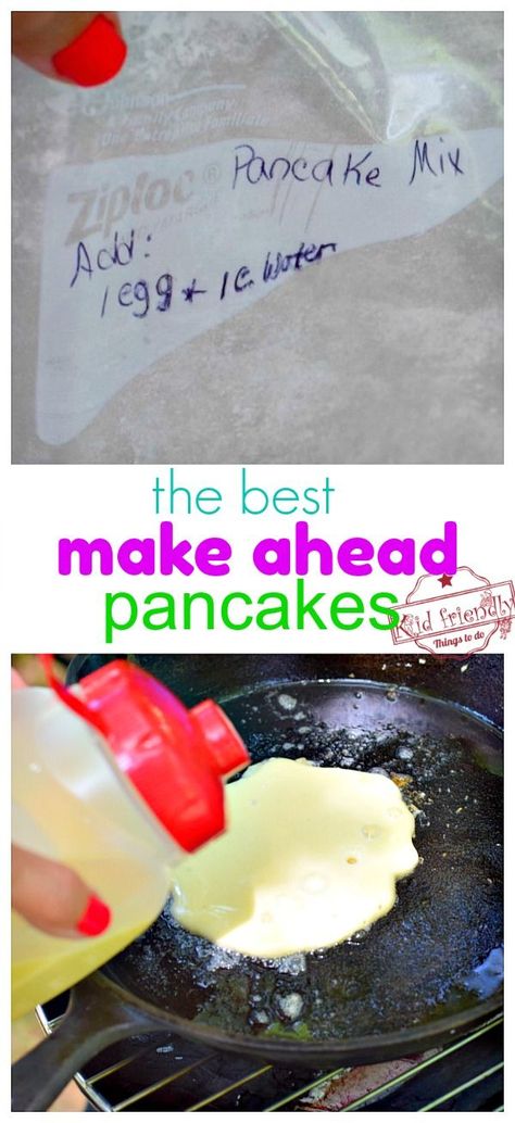 Dry Pancake Mix Recipe Just Add Water, Camper Meals Make Ahead, Camping Pancakes Make Ahead, Pancake Mix For Camping, Pancakes Camping, Make Ahead Camping Food, Camping Pancakes, Make Ahead Camping Meals, Camping Hacks With Kids