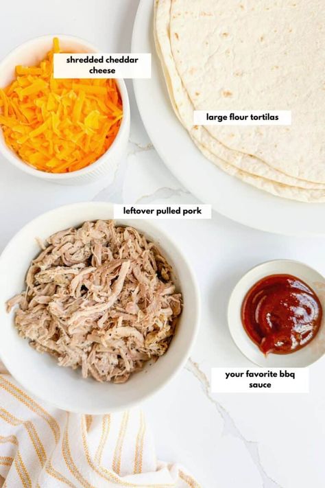 Turn your leftover pulled pork into an exciting, flavorful meal with this easy recipe for Pulled Pork Quesadillas. With just a few simple ingredients, you can transform your leftover pulled pork into a delicious meal that the whole family will love. Enjoy the crunchy, cheesy goodness of a warm quesadilla filled with juicy pulled pork and all of your favorite toppings. Pulled Pork Recipes Leftover, Pulled Pork Quesadillas, Pork Quesadillas, Pulled Pork Bbq Sauce, Leftover Pulled Pork Recipes, Recipe For Pulled Pork, Pork Quesadilla, Coleslaw For Pulled Pork, Pulled Pork Quesadilla