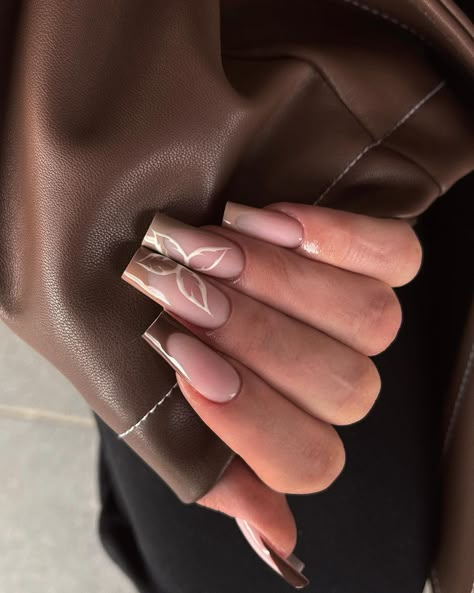 Ongles Beiges, Ballerina Nails Designs, Milky Nails, Beige Nails, Fall Acrylic Nails, Classy Acrylic Nails, Brown Nails, Fall Nail, Fire Nails