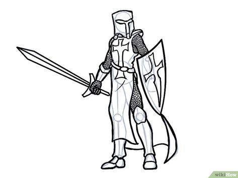 How to Draw a Knight (with Pictures) - wikiHow Armor Drawings, R2 Unit, Mexican Milagros, Super Coloring Pages, Paranormal Pictures, Knight Drawing, Medieval Drawings, Oil Pastel Drawings Easy, Armor Drawing