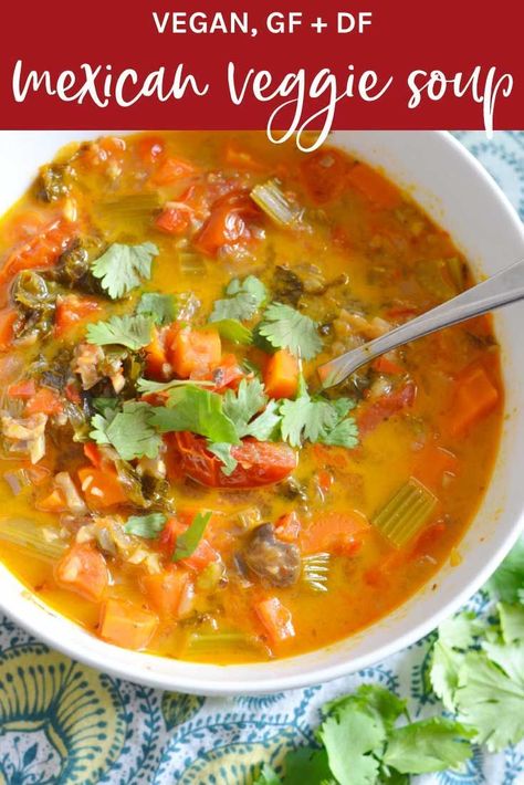 It’s definitely time to add this delicious Mexican vegetable soup to your meal plan. Like our other staple vegetable soup recipes, you will have plenty of leftovers, so this soup should last a good part of the upcoming week. #mexicanvegetablesoup #vegetablesoup #vegetablesouprecipe Mexican Vegetable Beef Soup, Mexican Vegetable Soup Recipes, Pureed Vegetable Soup, Creamy Ham And Potato Soup, Mexican Vegetable Soup, Puree Soup, Vegetable Puree Soup, Soup Swap, Mexican Vegetables