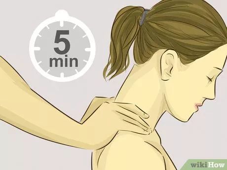 Image titled Give a Neck Massage Step 15 Head Massage Techniques, Partner Massage, Reflexology Benefits, Forward Head Posture Exercises, Neck And Shoulder Muscles, Forward Head Posture, Massage Therapy Techniques, Posture Exercises, Shoulder Massage