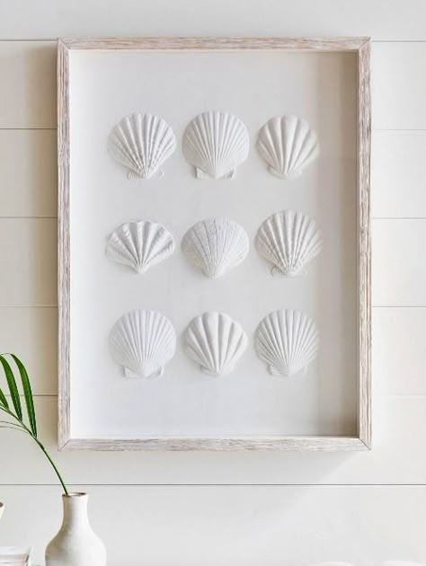 24 Best Framed Seashell Wall Art Ideas | How to Frame Shells Seashell Art Diy, Seashell Wall Art, Craft Spaces, Art Coquillage, Shell Crafts Diy, Shell Decor, Seashell Art, Creative Craft, Beach Crafts