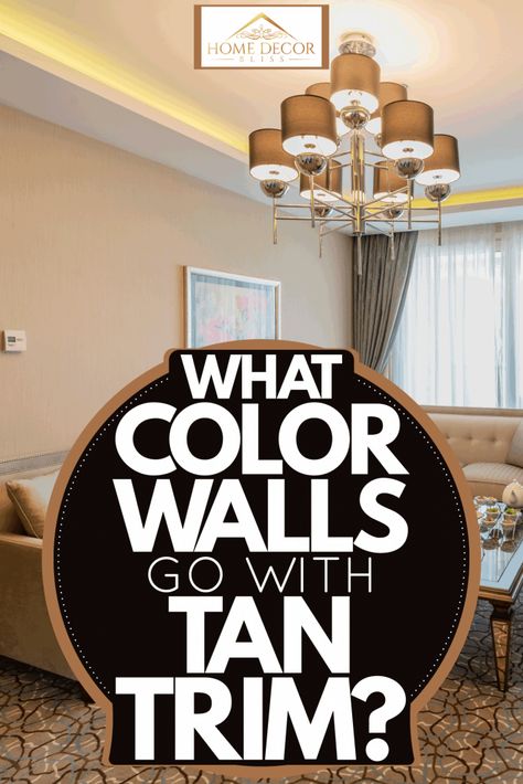 Paint Colors With Cream Trim, Wall Colors With Cream Trim, Cream Trim Wall Color, Cream Walls With Dark Trim, Tan Trim Interior, Cream Colored Walls, Cream Wall Paint, Shades Of Brown Paint, Tan Furniture