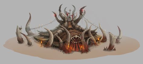 ArtStation - Orc_House, Hu Orc Architecture, House Concept Art, Hunter House, House Concept, House Hunters, Concept Art, Moon, Architecture, Building