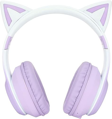 Cat Ear Headphones, Wireless Gaming Headphones, Foldable, Music Headset with LED Light, Detachable Microphone 3.5mm Cable for Smartphones Laptop PC Gifts (Purple) : Amazon.ca: Electronics Purple Cat Headphones, Kawaii Objects, Purple Headphones, Cat Ear Headset, Big Headphones, Headphones Gaming, Cat Headphones, Music Headset, Pretty Watches