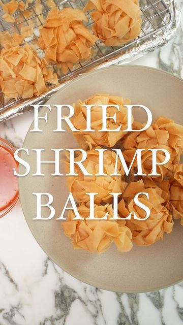 Fried Shrimp Balls, Chili Dipping Sauce, Sweet Chili Dipping Sauce, Shrimp Balls, Dim Sum Recipes, Chicken Balls, Fried Shrimp, Asian Foods, Seafood Dinner