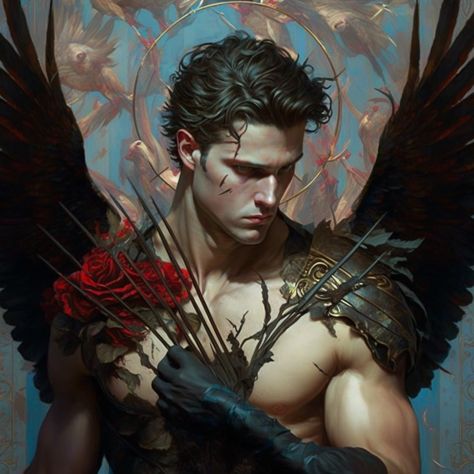 Eros,"God Of Love And Desire" | Fantasy I Sci-Fi I Books I Films I World Building Eros God Art, Eros Greek God, Eros Aesthetic, Greek God Art, Twelve Olympians, Dionysus God, Artemis Goddess, Eros And Psyche, Hecate Goddess