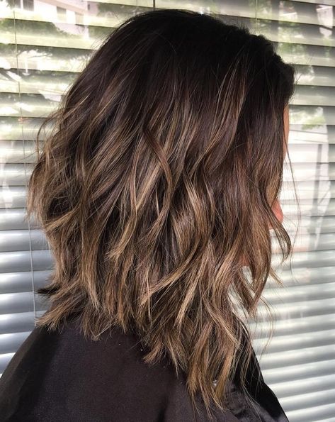 Long Angled Bob with Chopped Layers Medium Long Bob Hairstyles Lob Haircut, Curly Long Bob Hairstyles Wavy Lob, Angled Bob Hairstyles Medium Length, Lob Long Layers, Medium Haircut Thick Wavy Hair, Medium Lob Haircut With Layers, Layered Hair Medium Choppy, Haïr Style For Medium Length Hair, Shattered Bob Medium