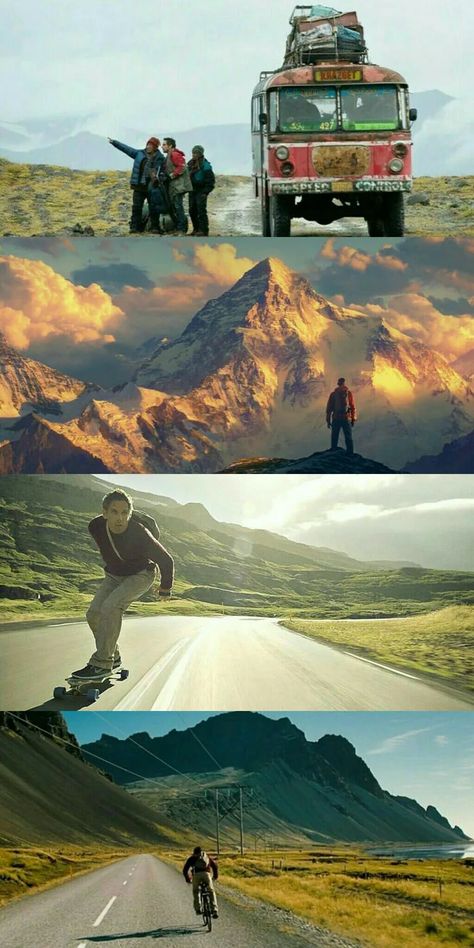 Secret Life of Walter mitty Beautiful Movie Stills, Movie Landscapes Scene, Beautiful Movie Scenes, Movie Landscapes, Movie Sences, Movie Stills Cinematography, Life Is Beautiful Movie, Mitty Movie, Best Movie Scenes