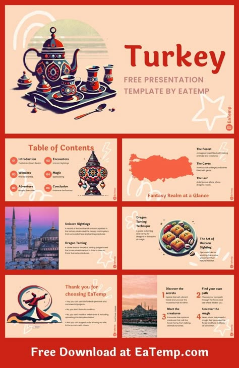 Turkey 13 Country Presentation Ideas, Welcome Powerpoint Slide, Turkey Country, Project Presentation, Google Slides Theme, Turkish Design, Ppt Presentation, Powerpoint Slide, Google Slides Themes