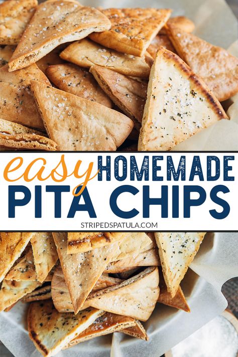 Toasted Pita Chips, Diy Pita Chips, Pita Chip Recipe, Pita Crisps Recipe, Pita Bread Chips Recipes, Baked Pita Chips Recipe, Copycat Cava Pita Chips, How To Make Pita Chips From Pita Bread, Home Made Pita Chips