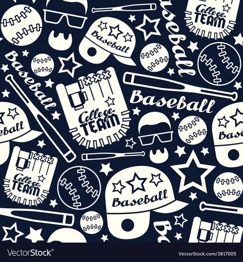 Baseball Seamless Pattern, Baseball Pattern, Tracing Worksheets Free, Blanket Design, Paper Boy, Sublimation Images, Sandlot, Baseball Print, Pattern Template