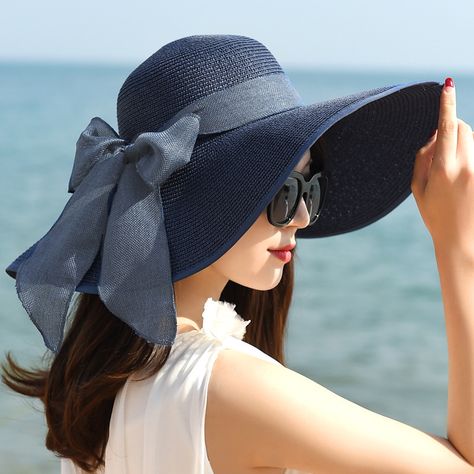 Ladies' Beautiful/Lovely/Fashion Cotton Beach/Sun Hats (196164393) Womens Beach Hat, Floppy Sun Hat, Large Brim Hat, Floppy Beach Hat, Wide Brim Straw Hat, Fashion Edgy, Floppy Sun Hats, Sun Hats For Women, Casual Hat