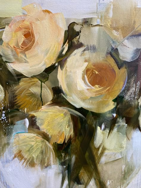 Nicole Pletts, Floral Paintings Acrylic, Natural Form Art, October Art, Rose Oil Painting, Abstract Floral Paintings, Abstract Floral Art, Abstract Flower Painting, Rose Art