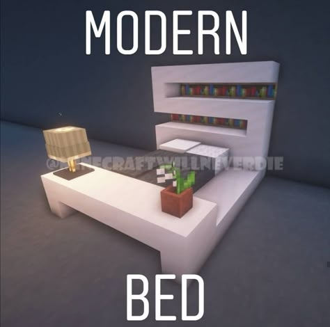 Minecraft Interior Design Modern, Ideas Para Casas En Minecraft, Ideas Para Minecraft, Minecraft Bedroom Designs, Minecraft Modern Interior, Deco Minecraft, Minecraft Modern Bedroom, Closet Minecraft, Table Minecraft