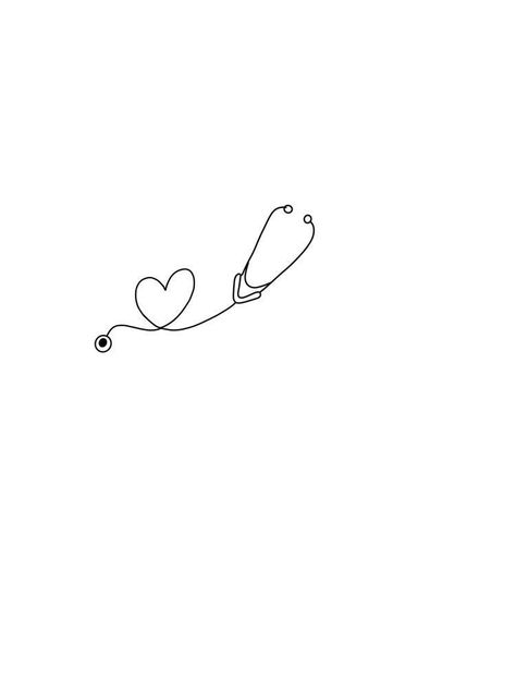 Stethoscope Line Art, Dr Tattoo Ideas, Stethoscope Drawing, Stethoscope Tattoo, Small Best Friend Tattoos, Tatoo Dog, Congratulations Card Graduation, Travel Instagram Ideas, Minimal Shirt Design