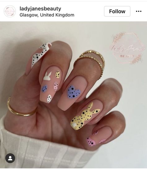 Funky Easter Nails, Easter Design Nails, Easter Nail Designs 2023, Easter Dip Powder Nails, Nails Easter Design, Nail Easter Designs, Easter Nails Gel, Easter Bunny Nails, Nail Designs Easter