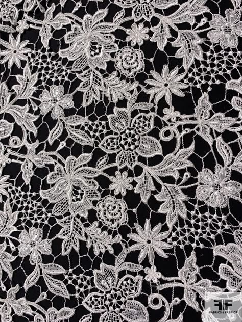 SKU: 10477 Content: Polyester Color: Light Ivory Width: 52 inches Victorian Lace Pattern, Lace Print Pattern, Lace Fabric Pattern, Lace Types, Vintage Lace Pattern, Flower Lace Pattern, Lace Pattern Design, Lace Aesthetic, Stitch Patterns Embroidery