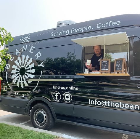 Ford Transit van transformation to a mobile coffee shop. Van Business Ideas, Coffee Van Ideas, Van Coffee Shop, Van Transformation, Camper Van Coffee Shop, Coffee Van Ideas Mobile Cafe, Food Van Design, Coffee Truck Ideas Mobile Cafe, Container Van Coffee Shop