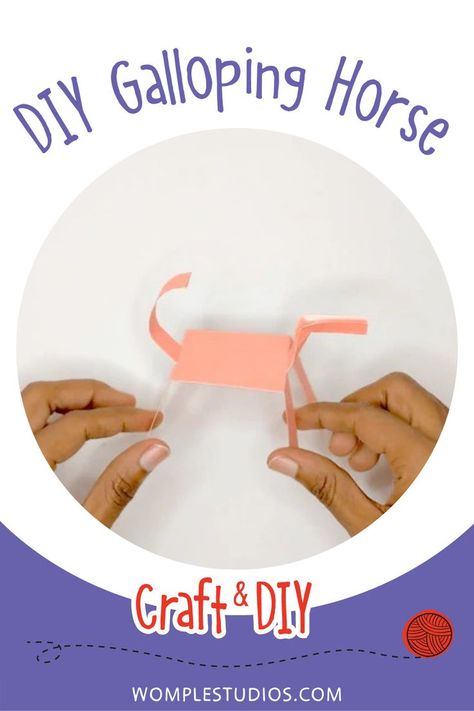 Looking for a fun family STEM project? How about one that can walk on its own? Now that sounds interesting. This paper horse walks back and forth by rocking on its curved feet. Gravity pulls the feet down as it rocks from one foot to the other. Physics is fun! You can even make it a competition by adding a ramp at the end!#womplestudios #DIYcrafts #craftsanddiy #craftsforkids #preschoolactivities #learningactivities Walking Paper Horse, Pre Kindergarten Activities, Paper Horse, Fun Activities For Preschoolers, Galloping Horse, Subscription Boxes For Kids, Maps For Kids, Stem Projects, Easy Crafts For Kids