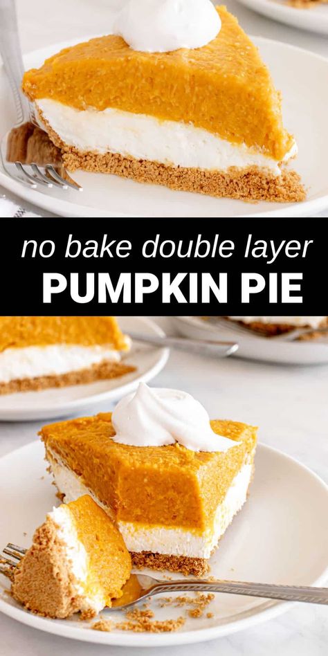 Creamy Pumpkin Pie Recipe, Pumpkin Cream Pie Recipe, Double Layer Pumpkin Pie, Pudding And Cool Whip, Pumpkin Pie Ingredients, Sugar Free Pumpkin Pie, Pumpkin Cream Pie, Whipped Pumpkin, Pumpkin Cream Cheese Pie