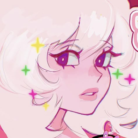 Pink Diamond Fanart Steven Universe, Pink Diamond Pfp, Pink Steven Fanart, Steven Universe Art Style, Pfp Base, Steven Universe Pfp, Pink Oc, Steven Universe Icons, Oc Pfp