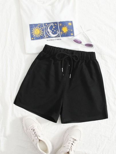 Bottoms | Pants, Shorts & Skirts | SHEIN USA Skirts Shein, Cute Pajama Sets, Uni Outfits, Normal Clothes, Lazy Outfits, Women Shorts, Cute Pajamas, Classy Casual Outfits, Stylish Dress Book