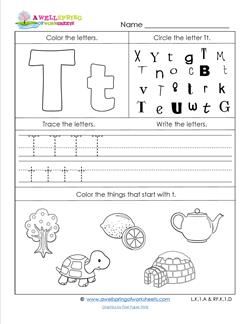 ABC Worksheets - Letter T - Alphabet Worksheets T Letter Worksheet, Letter T Worksheets Kindergarten, T Worksheets Preschool, Letter T Worksheets For Preschool, Letter T Worksheet, T Worksheet, Circle Things, Letter T Activities, T Alphabet