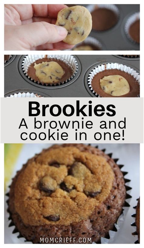 Brookies Recipe, Brownie Mix Recipes, Brownie Mix Cookies, Refrigerated Cookie Dough, American Desserts, Banana Chocolate, Chocolate Muffins, Chocolate Craving, Brownie Mix