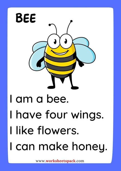 Insects Worksheets For Kids, English Reading For Grade 1, Reading Comprehension Worksheets Grade 1, Insect Worksheet, Reading Flashcards, Reading For Kindergarten, English Poems For Kids, Reading Kindergarten, First Grade Reading Comprehension