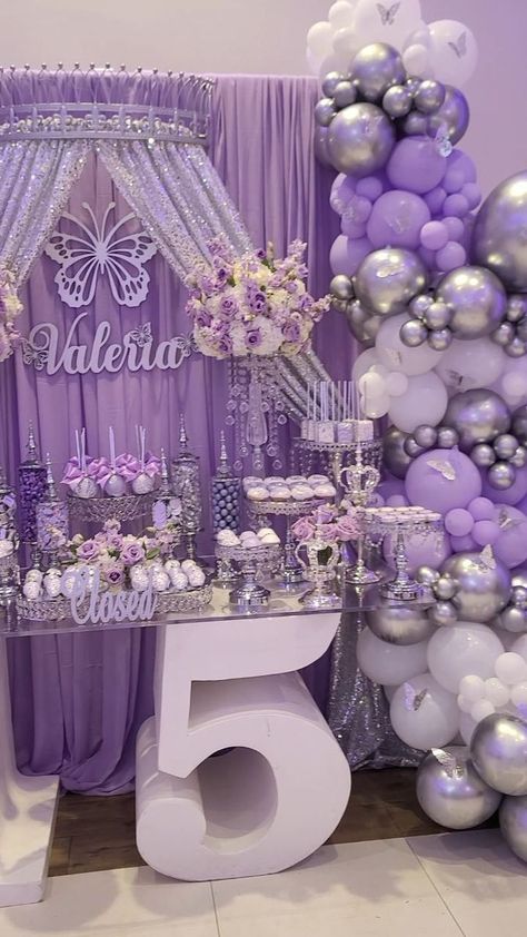 CANDY TABLE, EVENT DESIGNER & RENTALS on Reels | Shakira · Acróstico (Solo Version) Quincenera Candy Tables, Table Decorations For Quince, Purple Sweet 16 Centerpieces, Candy Tables Ideas, Purple Theme Quince, Quince Candy Table Ideas, Candy Table Ideas For Quinceanera, Purple Quinceanera Ideas, Purple Candy Bar