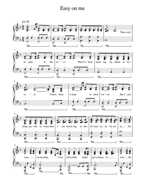 Easy on me - Adele Easy On Me Adele, Adele Piano, Free Guitar Sheet Music, Popular Piano Sheet Music, Free Violin Sheet Music, Music Printables, Easy Sheet Music, Hymn Sheet Music, Learn Singing