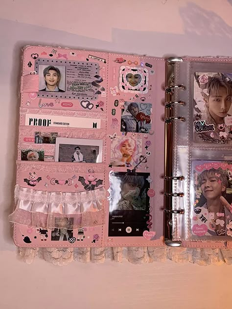 A5 Binder Deco Kpop, Macaron Binder Deco, A5 Binder Deco, Kpop Pc Binder, Photocard Binder Cover, Kpop Binder Deco, Macaron Binder, Binder Inspiration, Binder Decoration