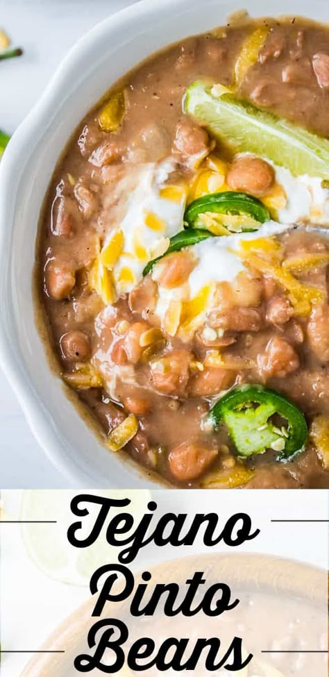 Beans Slow Cooker, Stovetop Recipes, Beans Recipe Crockpot, Pinto Beans Recipe, Slow Cooker Pork Tacos, Mexican Pinto Beans, Pinto Bean Soup, Pinto Bean Recipes, The Food Charlatan