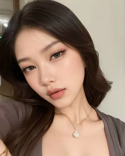 Korean Baddie Makeup, Uzzlang Makeup Look, Japanese Face Claim, Asian Face Claim, Asian Hair Inspo, Makeup Asia, Kim Makeup, Asian Makeup Looks, Soft Makeup Looks