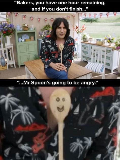 18 WTF Noel Fielding Moments From "The Great British Bake Off" Bake Off Funny, British Memes, The Great British Bake Off, British Things, The Mighty Boosh, Noel Fielding, British Humor, British Bake Off, British Baking