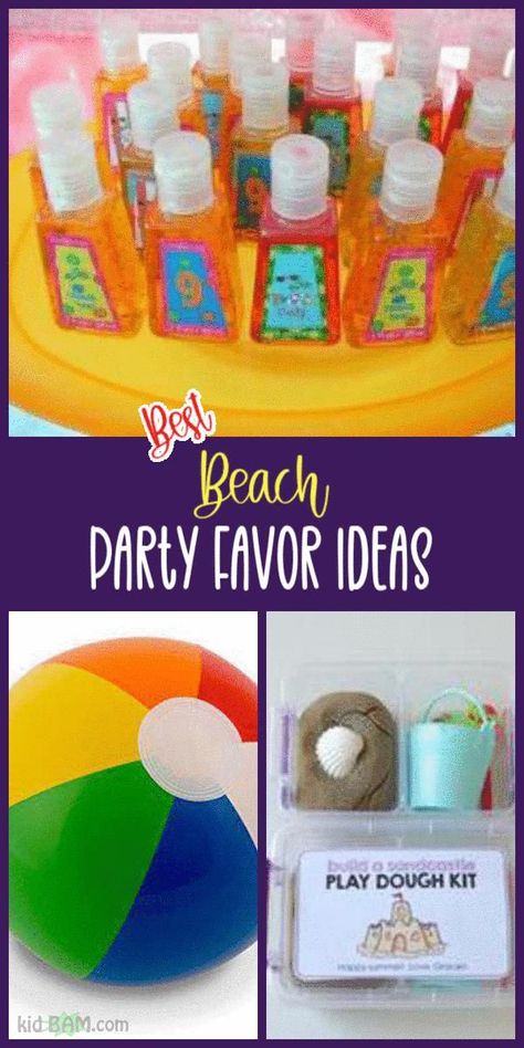 Beach Party Favor Ideas Beach Birthday Favors, Beach Theme Party Favors For Adults, Pool Party Favors For Adults, Pool Party Favours, Surf Party Favors, Pool Party Gift Bags, Beach Themed Party Favors, Ocean Themed Party Favors, Party Favor Ideas For Kids