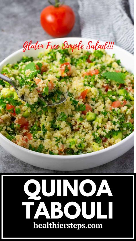 Quinoa Tabouli, also spelled tabbouleh, tabouleh, or tabbouli, is a salad dish commonly found in the Middle East. It is particularly found in Lebanon, where it is the national dish. Tabouli is a culturally important dish that is found in a lot of households, whereas here in the US it is somewhat of a novelty found along shawarma and falafel. Tabouleh Salad Recipe, Tabule Salad, Turnip Green Soup, Quinoa Tabouli, Veggie Dinners, Middle Eastern Food, Salad Summer, Middle East Recipes, International Dishes