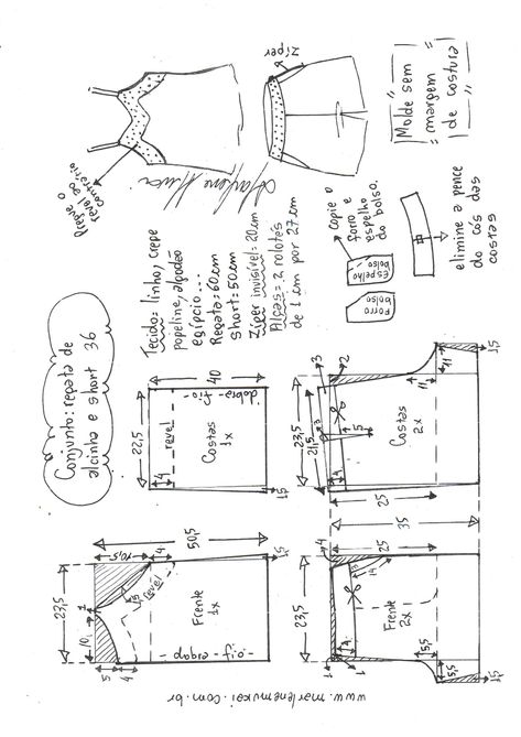 Conjunto short cós anatômico e regata de alcinha | Marlene Mukai Retro Dress Pattern, Sewing Patterns Free Beginner, Summer Dress Sewing Patterns, Plus Size Sewing Patterns, Diy Slippers, Sewing Clothes Women, Blouse Pattern Sewing, Tunic Pattern, Sewing Design