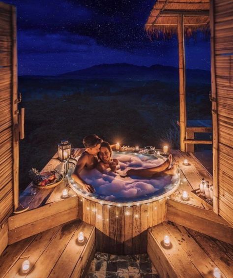 Honeymoon Photo Ideas, Best Date Ideas, Honeymoon Inspiration, Outdoor Bathtub, Honeymoon Pictures, Dream Dates, Honeymoon Photos, Honeymoon Destination Ideas, Honeymoon Places